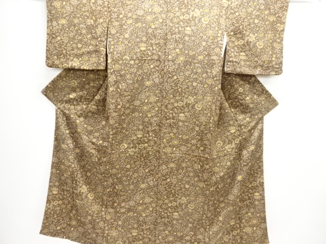 JAPANESE KIMONO / KOMON / CHIRIMEN / ARABESQUE FLOWER